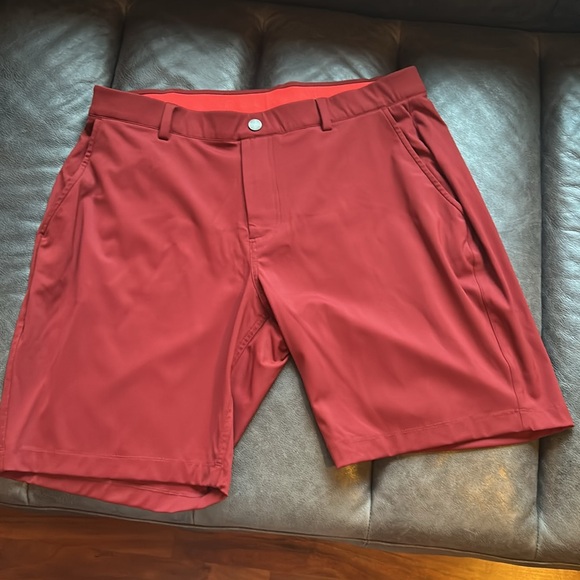 Classic Men's Flat Front Shorts Maroon - Picture 3 of 4